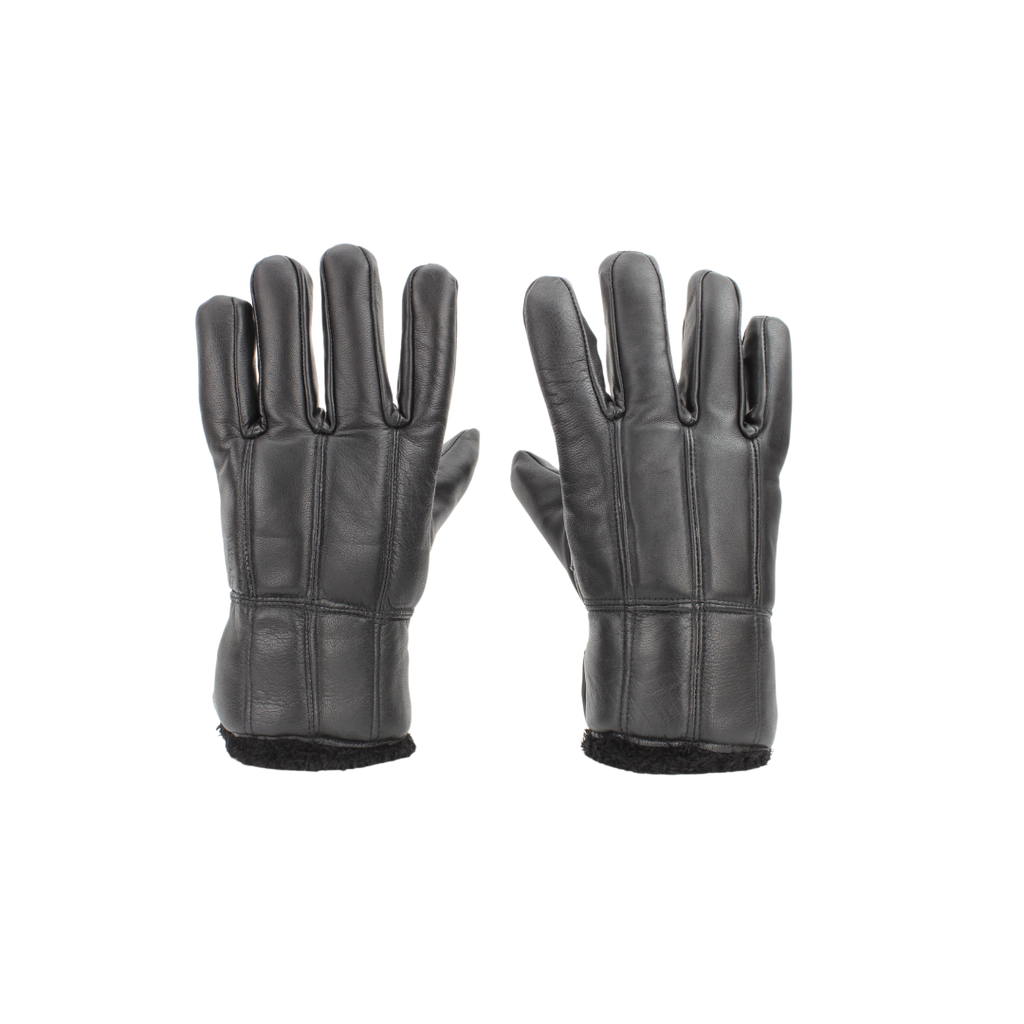Sheepskin Leather Gloves with Black Sherpa Lining ABGL102SH