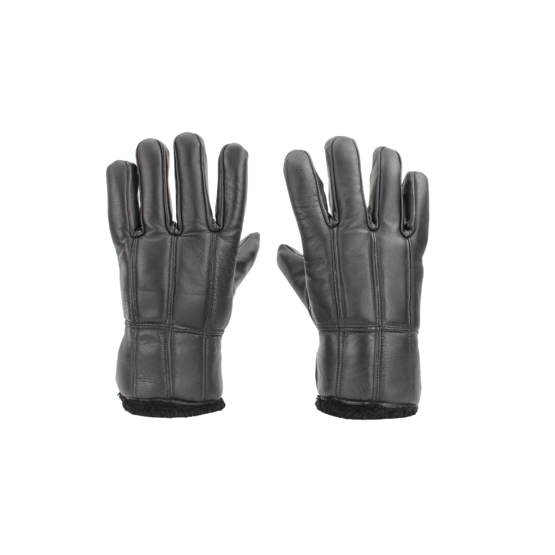 Sheepskin Leather Gloves with Black Sherpa Lining ABGL102SH