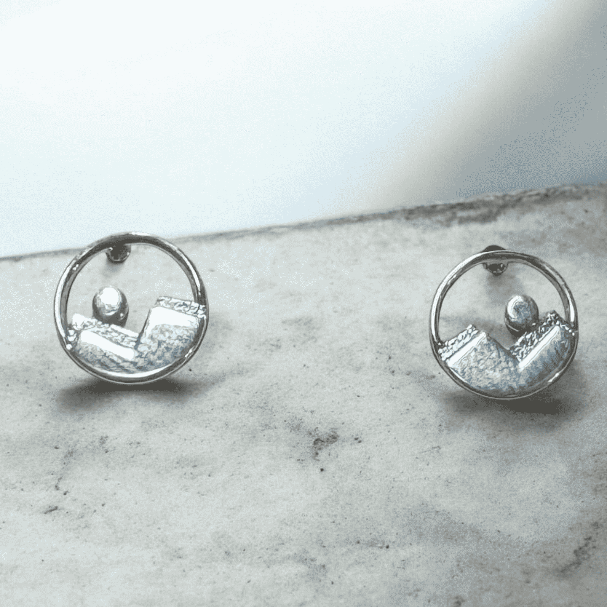 Silver Sparrow Jewelry Mountain Circle Earrings