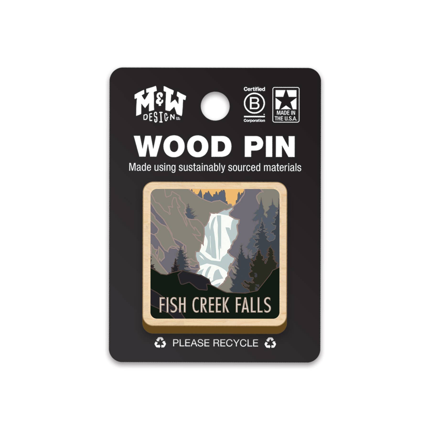 M&W Design Co. Steamboat Springs Wood Pin Fish Creek Falls