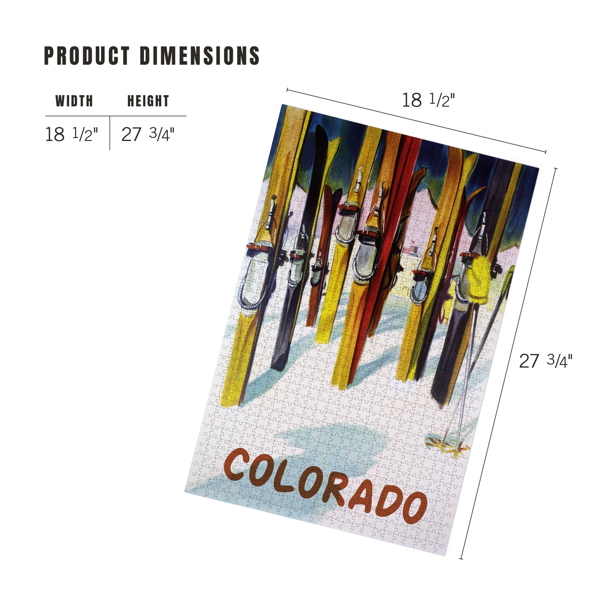 1000 PIECE PUZZLE Colorado, Colorful Skis