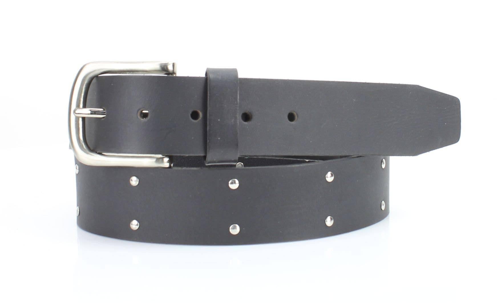 Leather Impressions Inc American Bison Metal Studded Western Belt ABB WST 1001