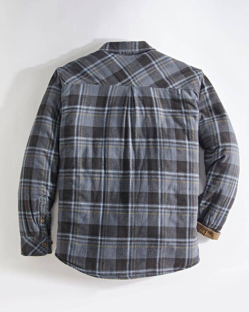 Quilt Lined Brushed Flannel Shirt Jacket