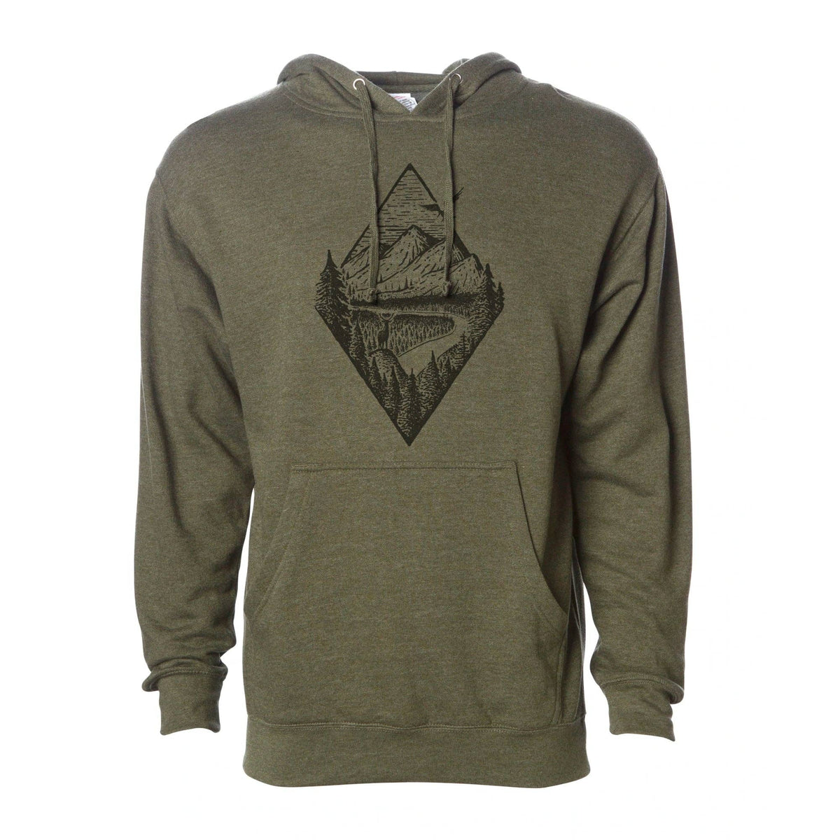 Black Lantern River Mountain Forest Hoodie Small