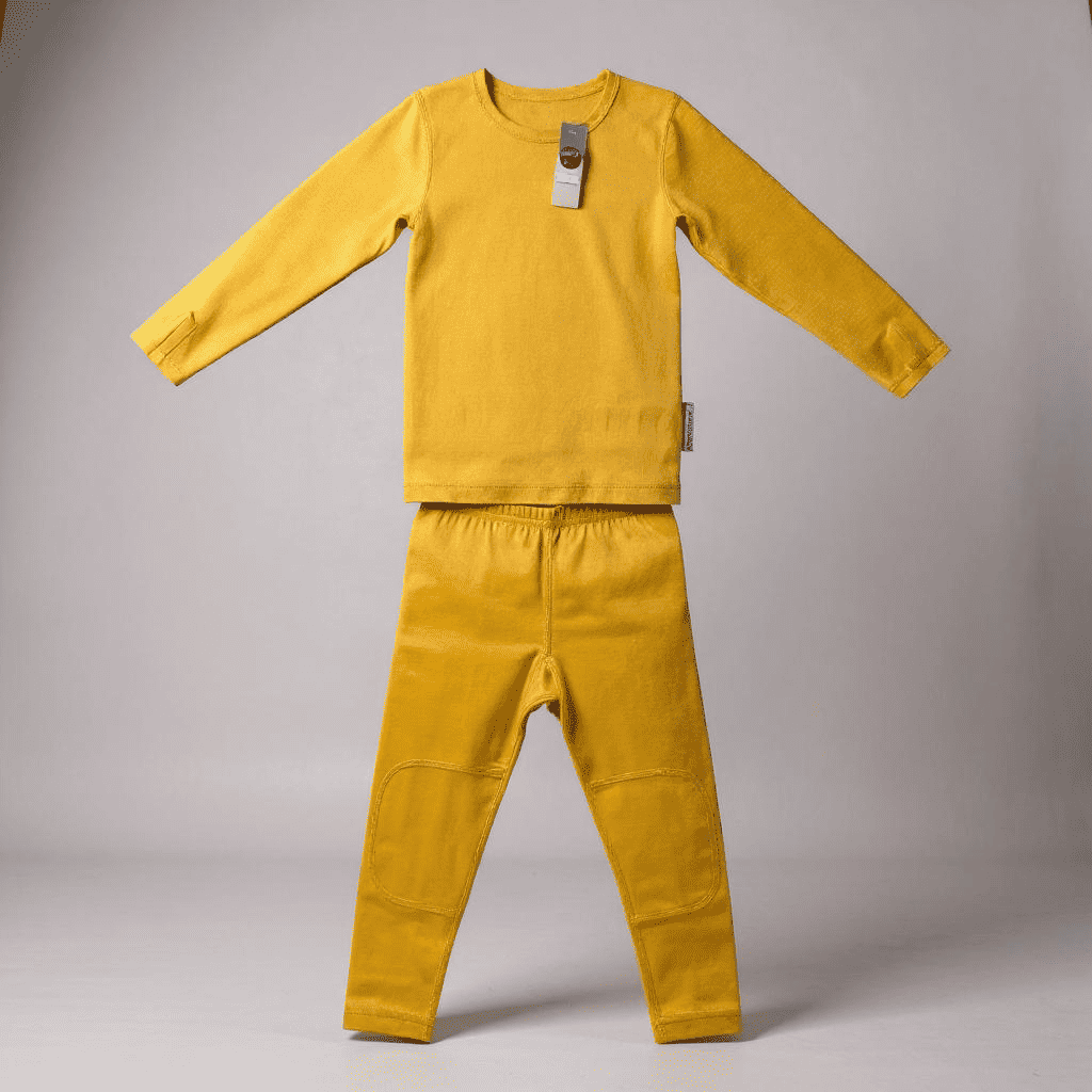 Keep the Littles Wild Kids Merino Baselayer Long Sleeve Mustard