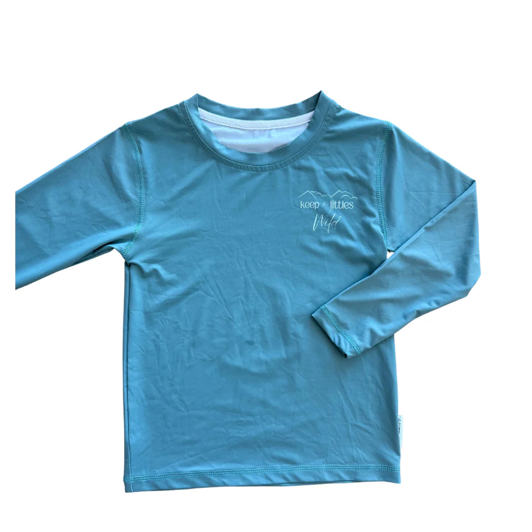 Kids Swim Shirt Cyan