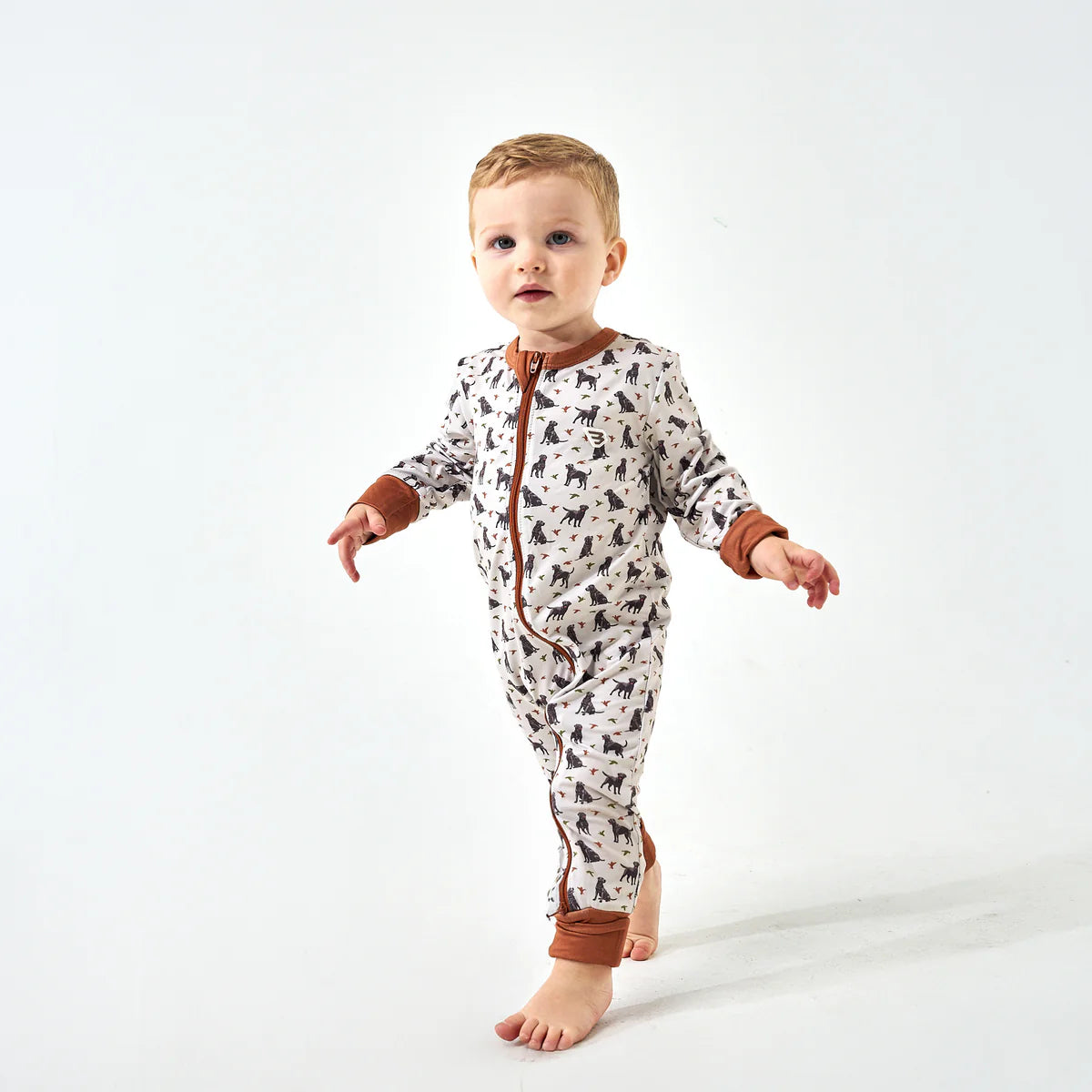 Newborn Performance onsie Performance Polo Ducks And Dogs