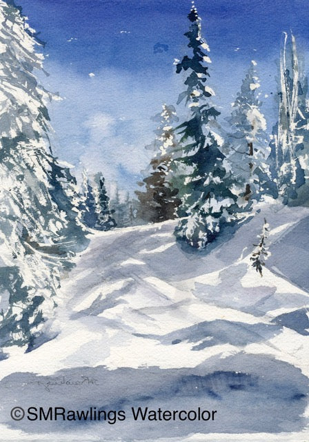 Sally Rawlings Watercolor Notecards Bluebird Day