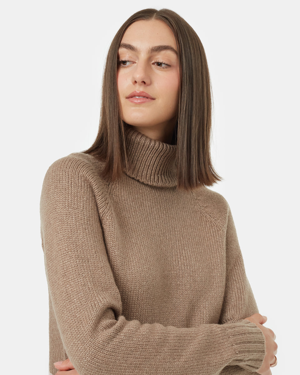 Highline Wool Turtleneck Sweater Fossil Heather