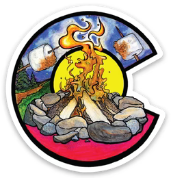 Blue Dog Stickers Campfire