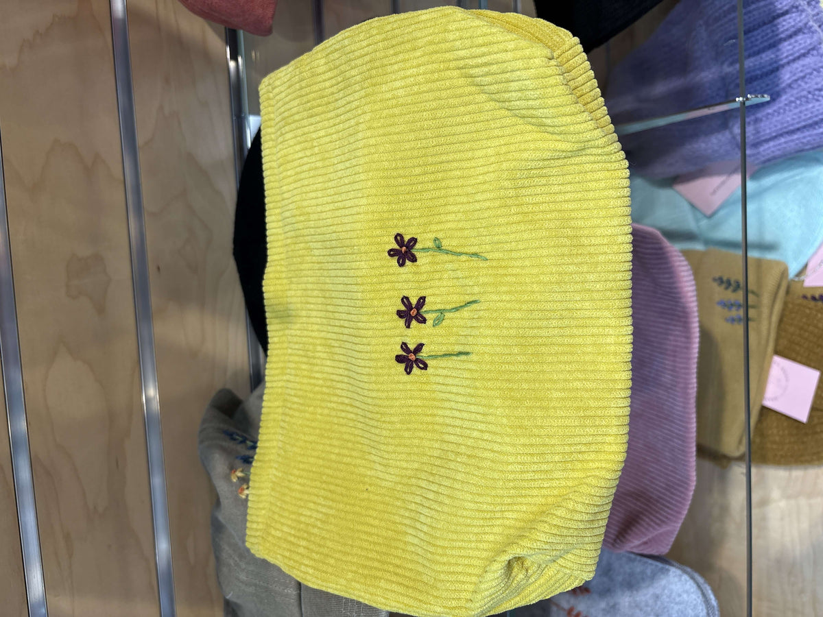 Grand Lake Embroidery Grand Lake Hand Bag/Makeup Bags Yellow