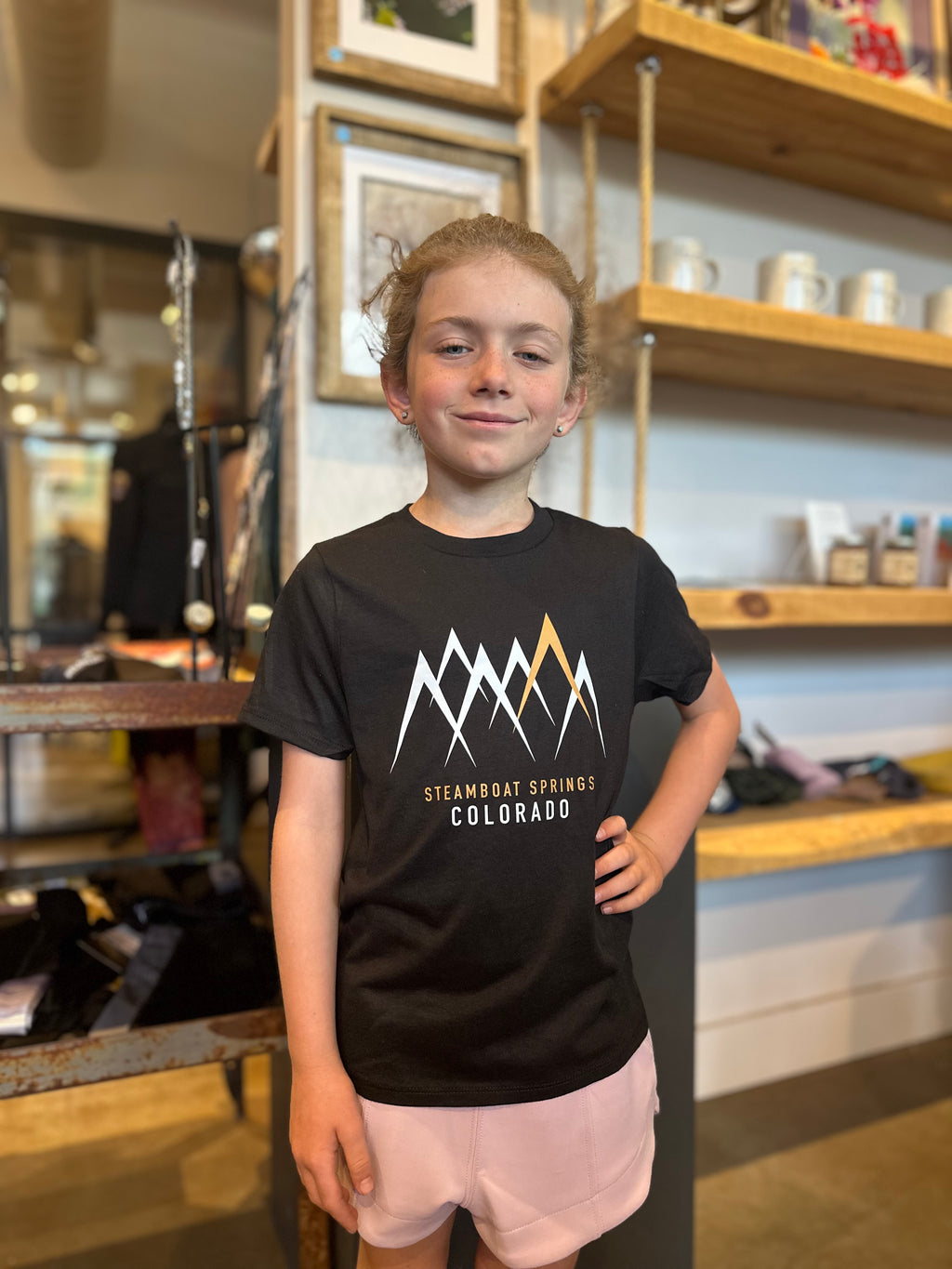 Youth Steamboat Mountain Tee Black