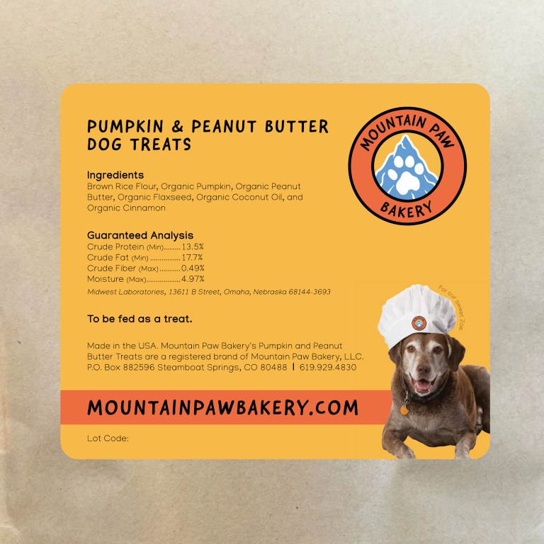 Organic Dog Treats Pumpkin & Peanut Butter