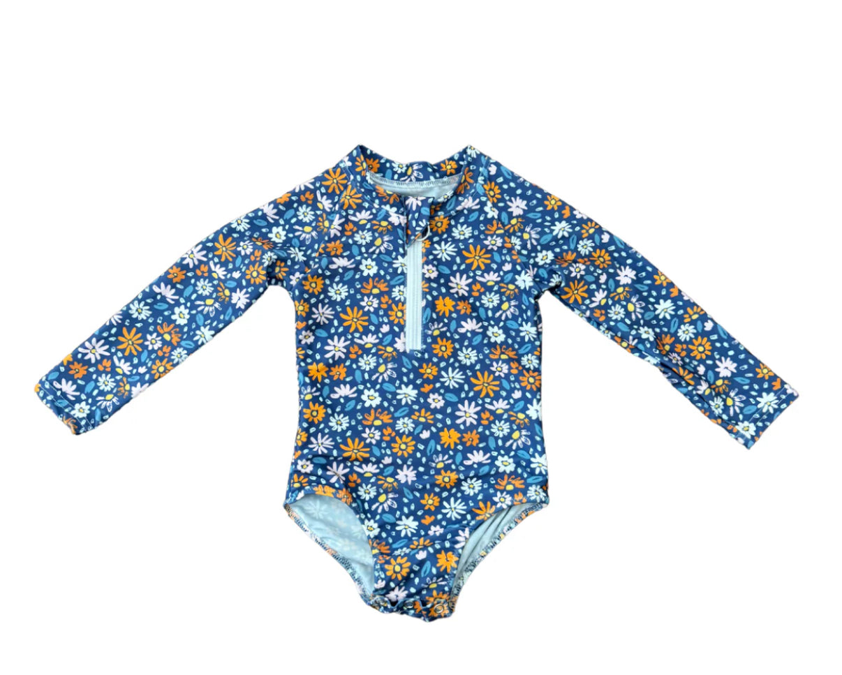 Long Sleeve Swimsuit Flowers