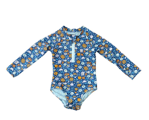 Long Sleeve Swimsuit Flowers