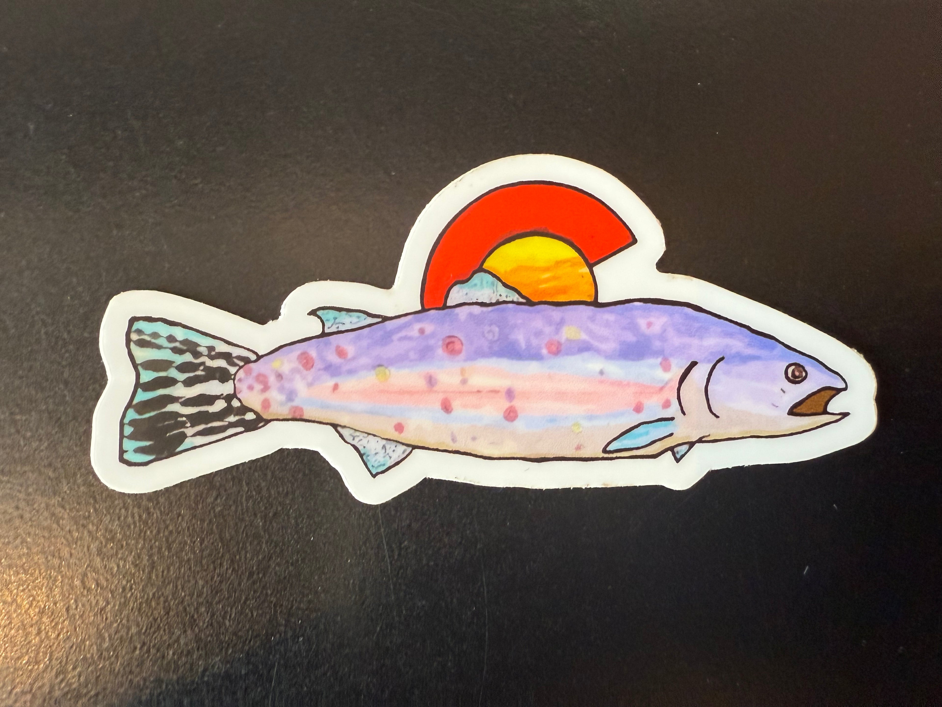 Blue Dog Stickers Rainbow Trout Medium