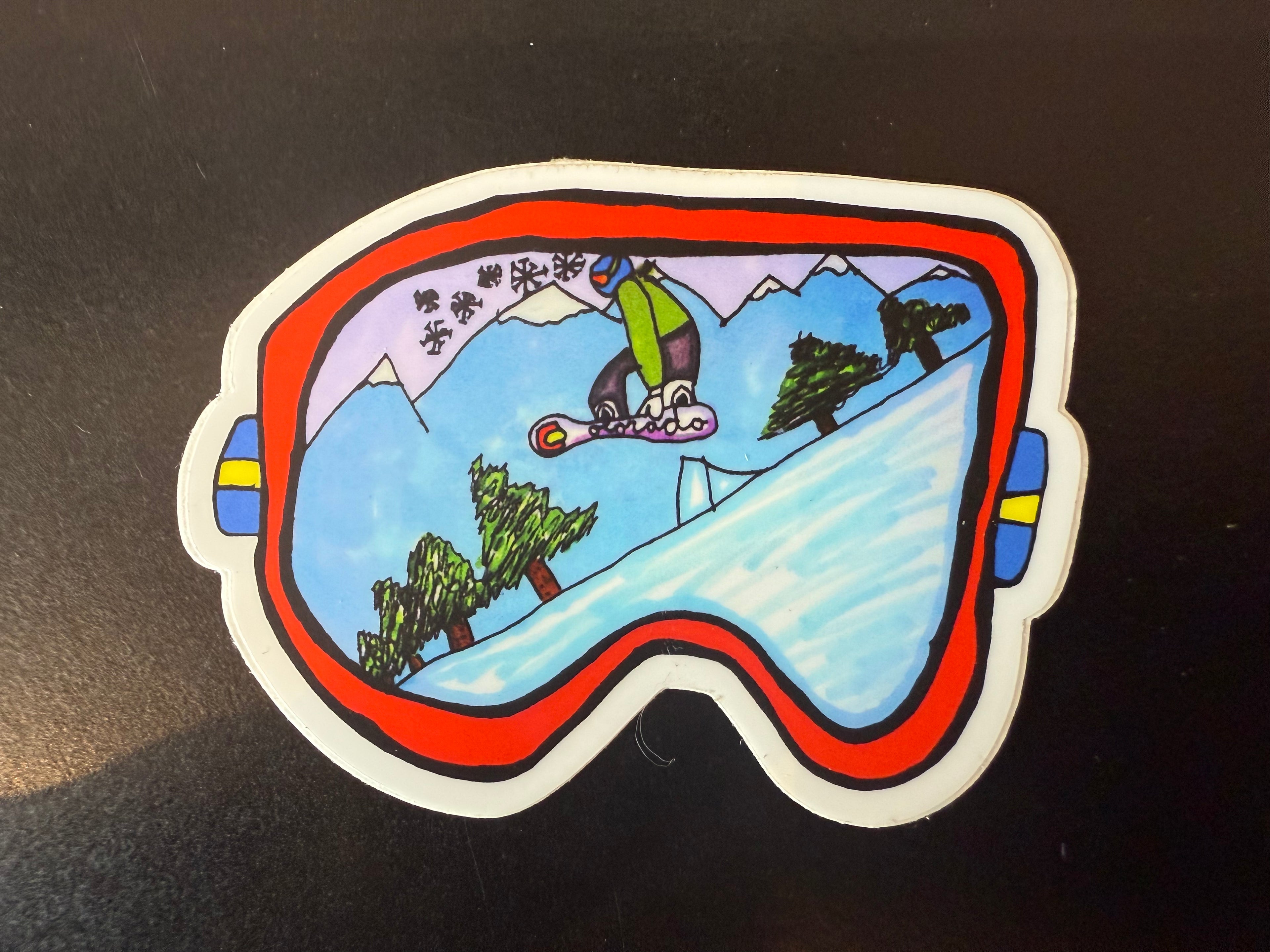 Blue Dog Stickers Goggles Medium