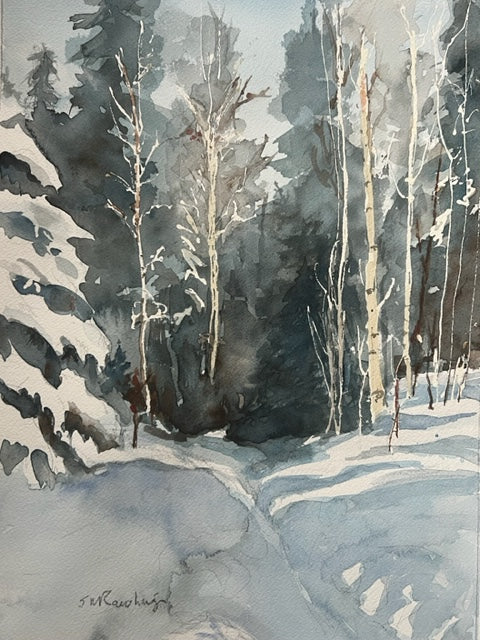Sally Rawlings Watercolor Notecards Winter Woodland