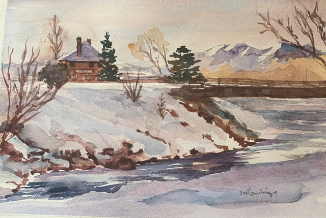 Sally Rawlings Watercolor Notecards A Depot Sits Above It