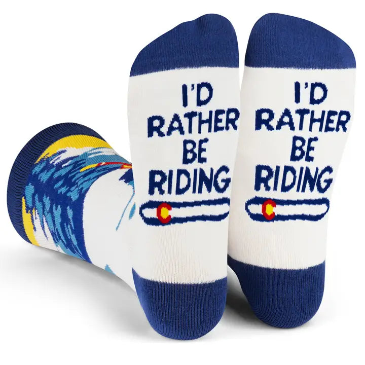 Fun Socks I'd Rather Be Riding (CO Edition)