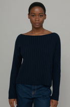 Luce Women's Recycled Cashmere Sweater Blackberry Blue