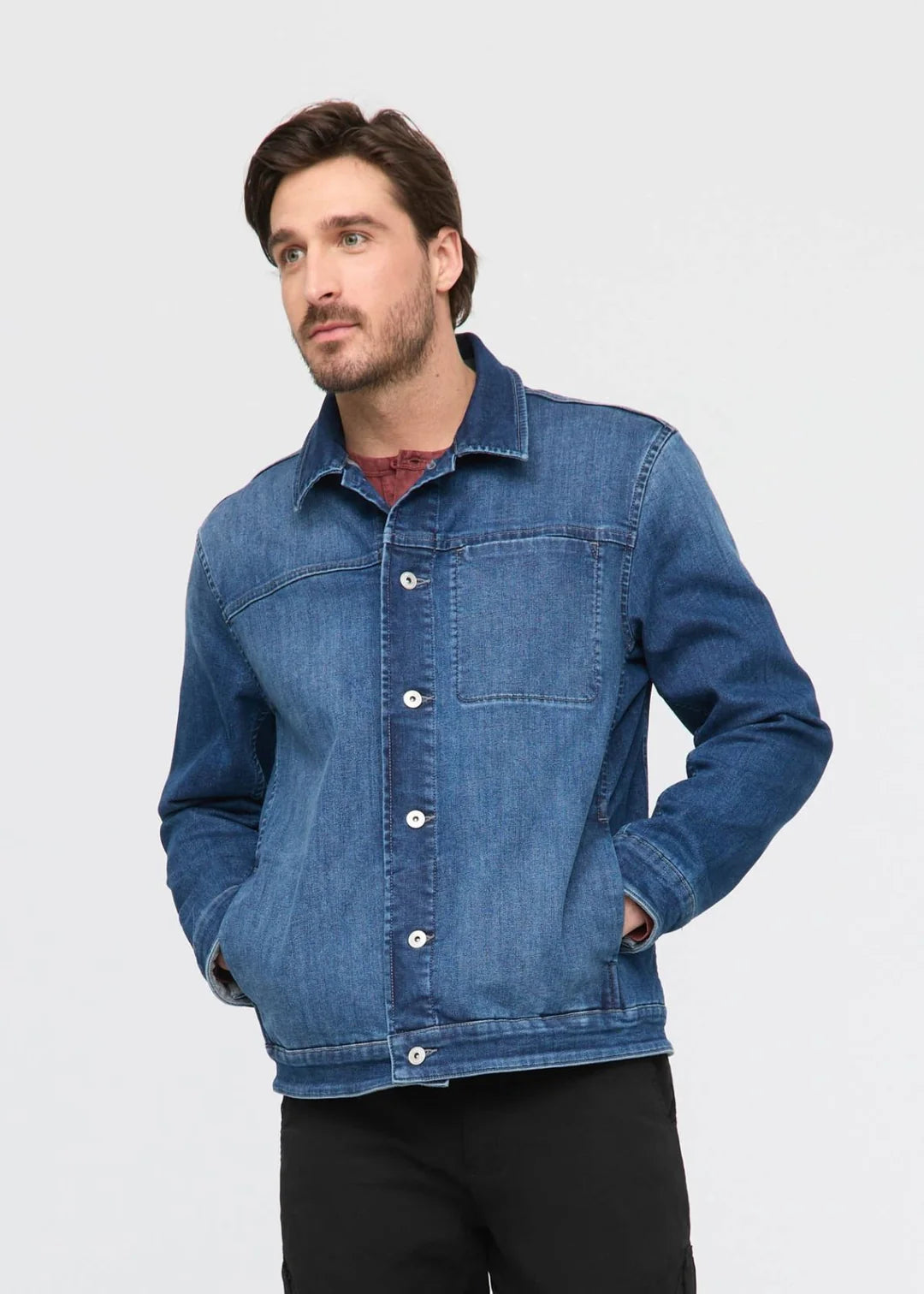 DUER Unisex Tech Fleece Denim Jacket Classic Indigo