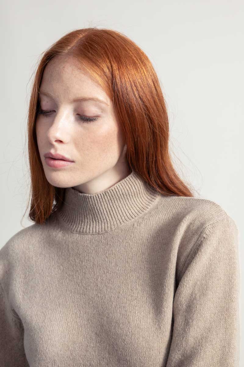 Ada Women's Recycled Cashmere Sweater Beige Sabbia
