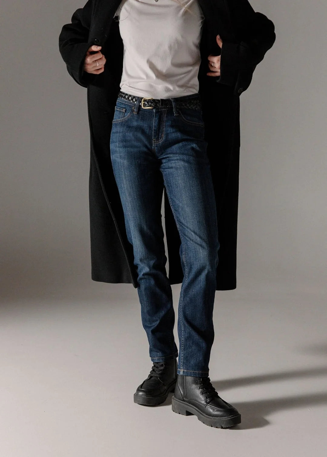 Performance Denim Mid Rise Slim Taper