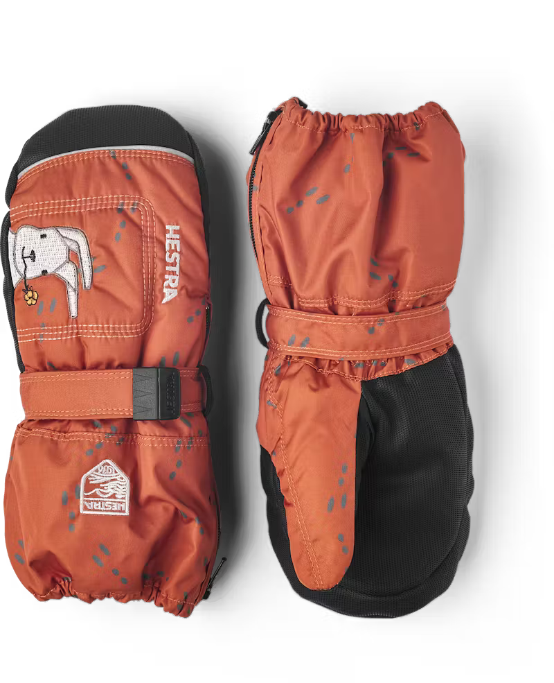 Baby Zip Long Mitt Orange Print Unisex