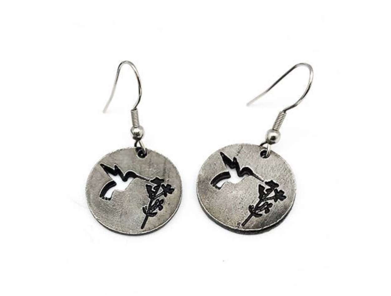 Anju Jewelry Pewter Earrings Hummingbird