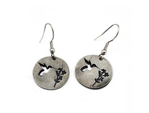 Pewter Earrings Hummingbird