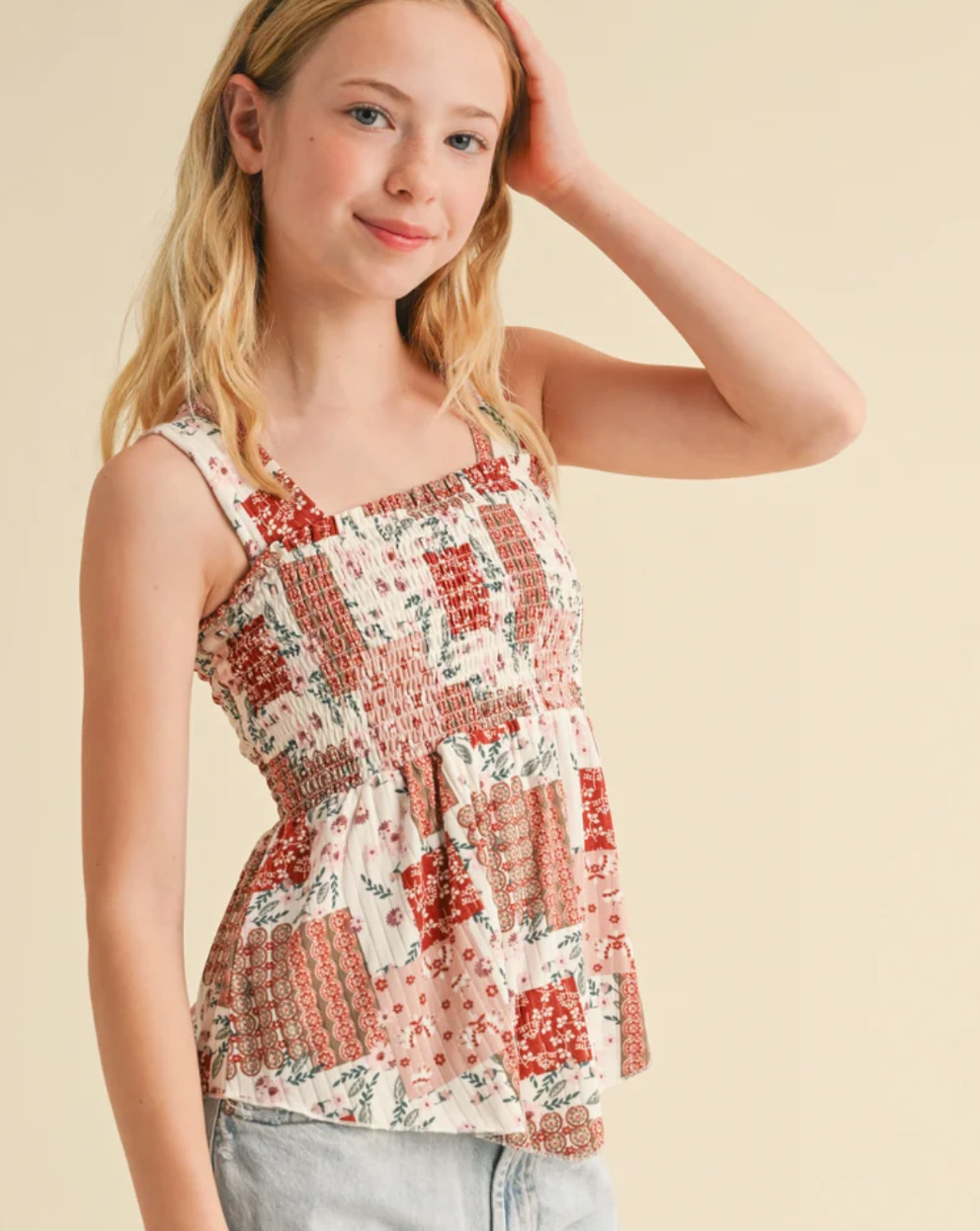 Wide Strap Peplum Tank