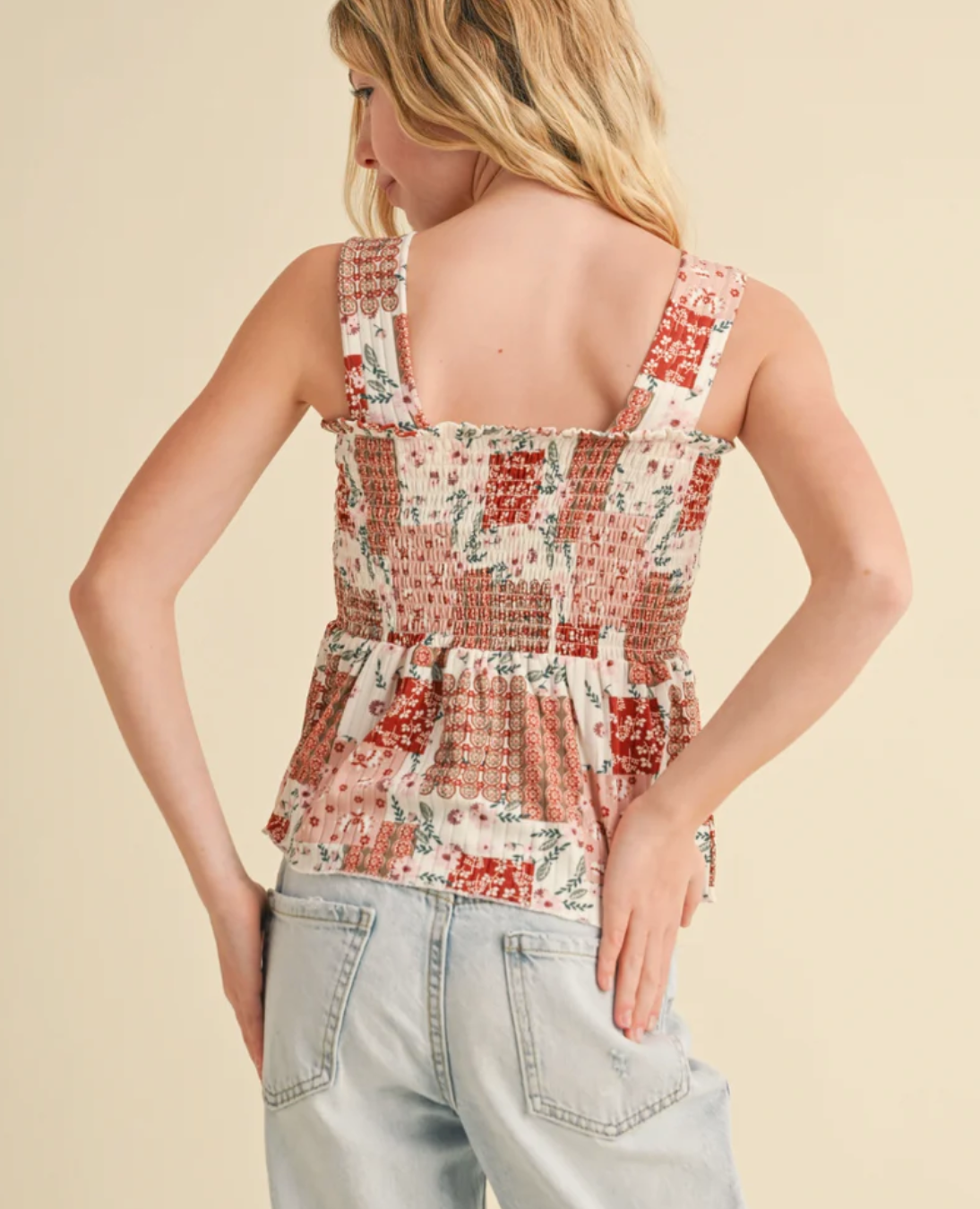 Wide Strap Peplum Tank