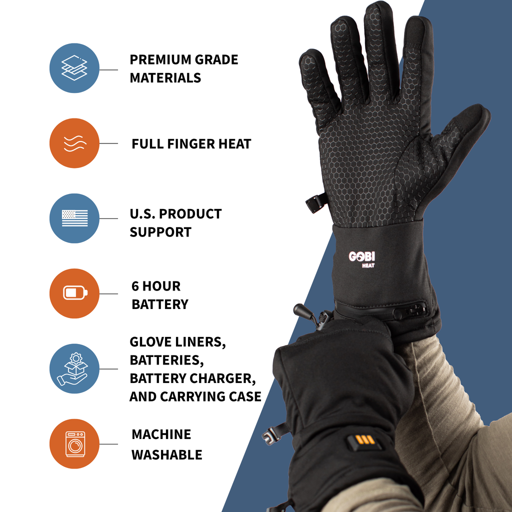 Stealth II Heated Glove Liners (3500mAh USB-C batt)