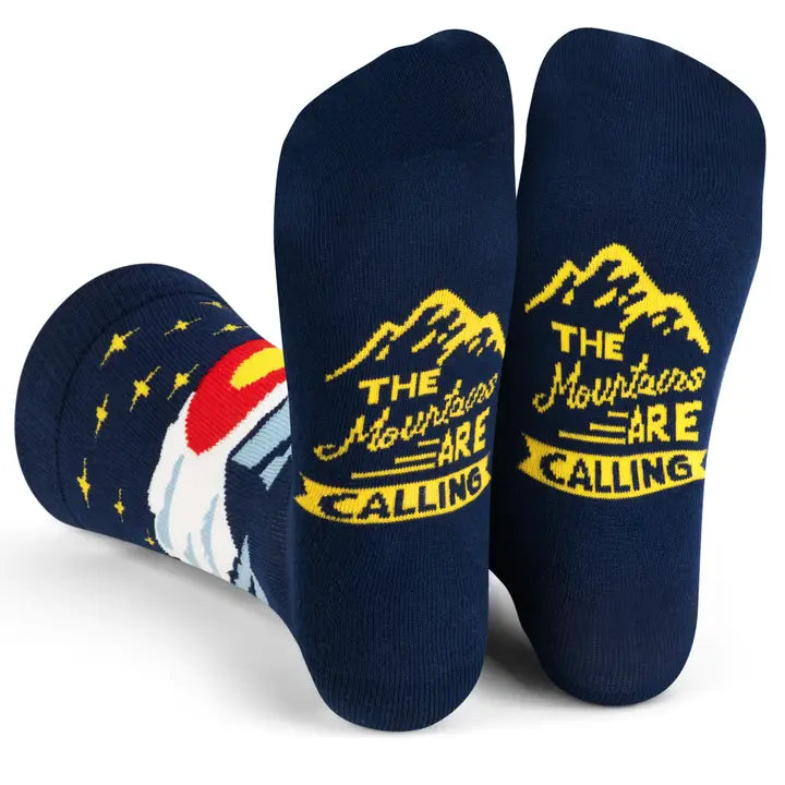 Fun Socks The Mountains are Calling