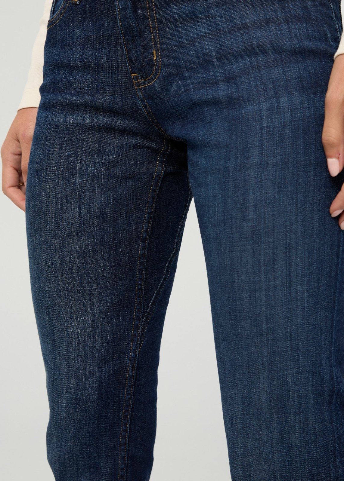 Performance Denim Mid Rise Slim Taper Marina Blue