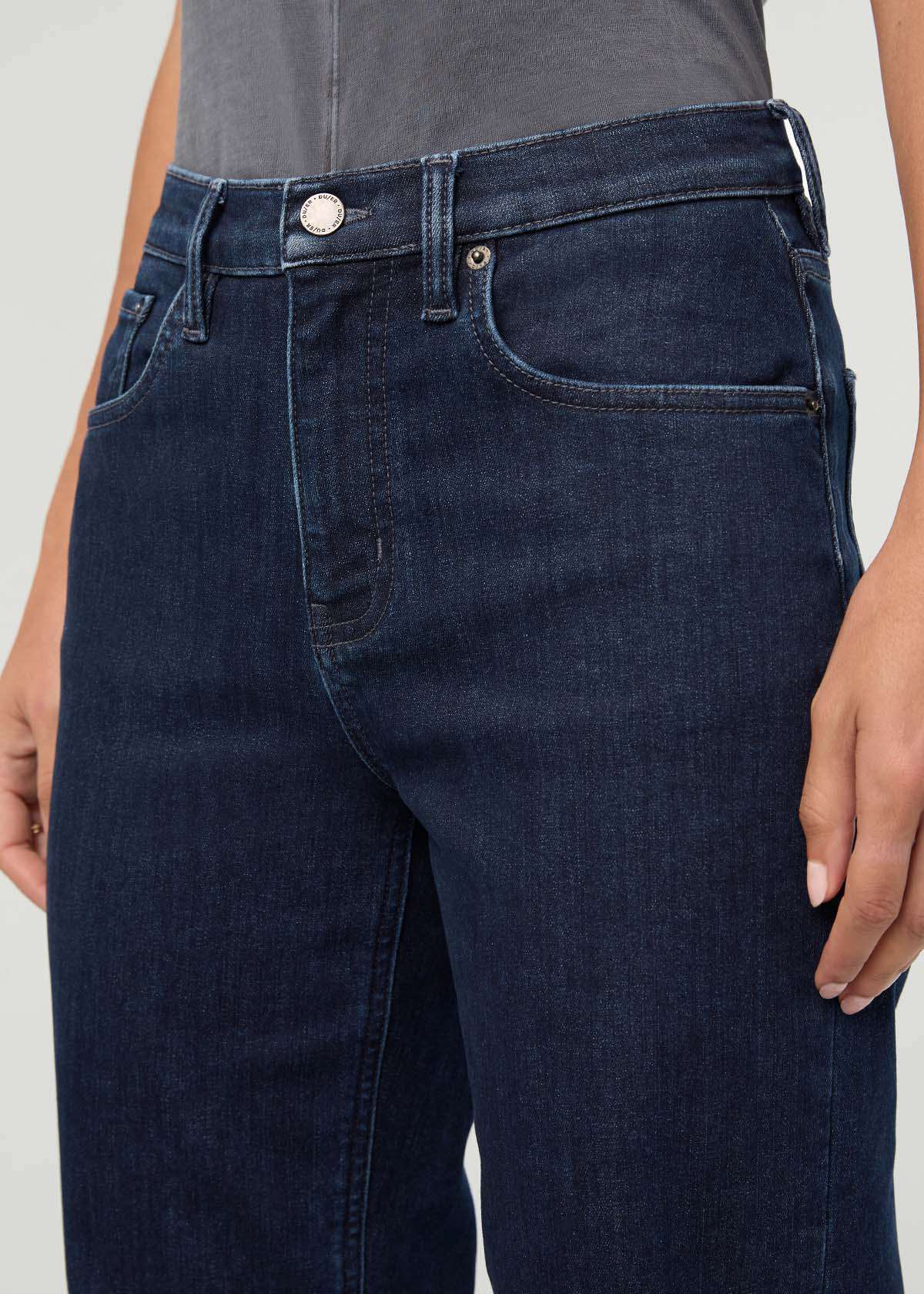 DUER Tech Fleece Denim High Rise Straight