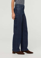 DUER Tech Fleece Denim High Rise Straight