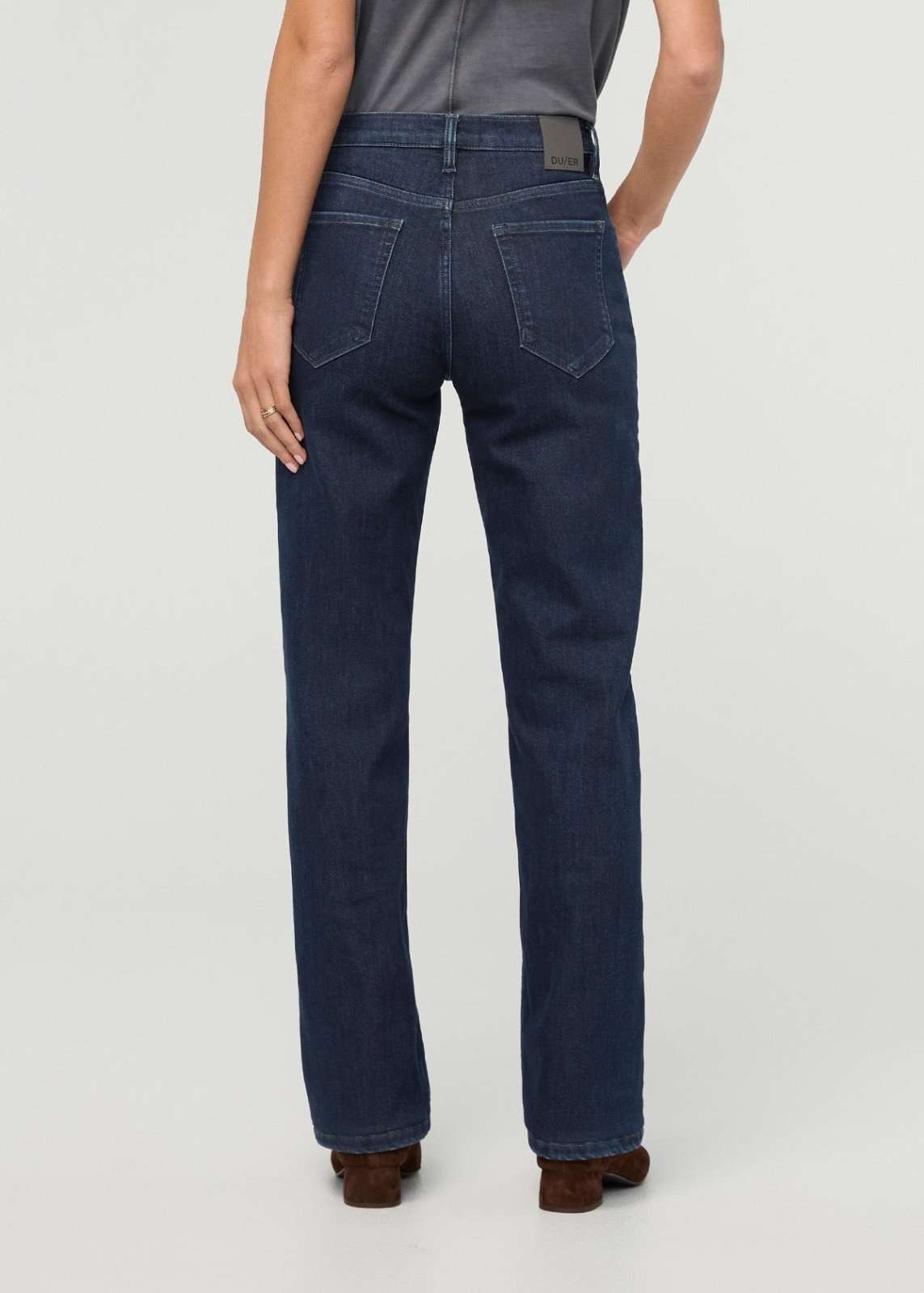 DUER Tech Fleece Denim High Rise Straight