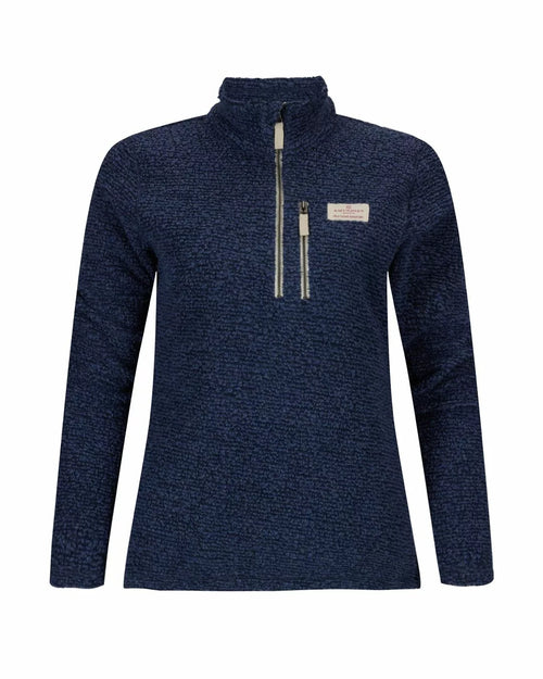 Wool Terry Hut Half-Zip Faded Navy