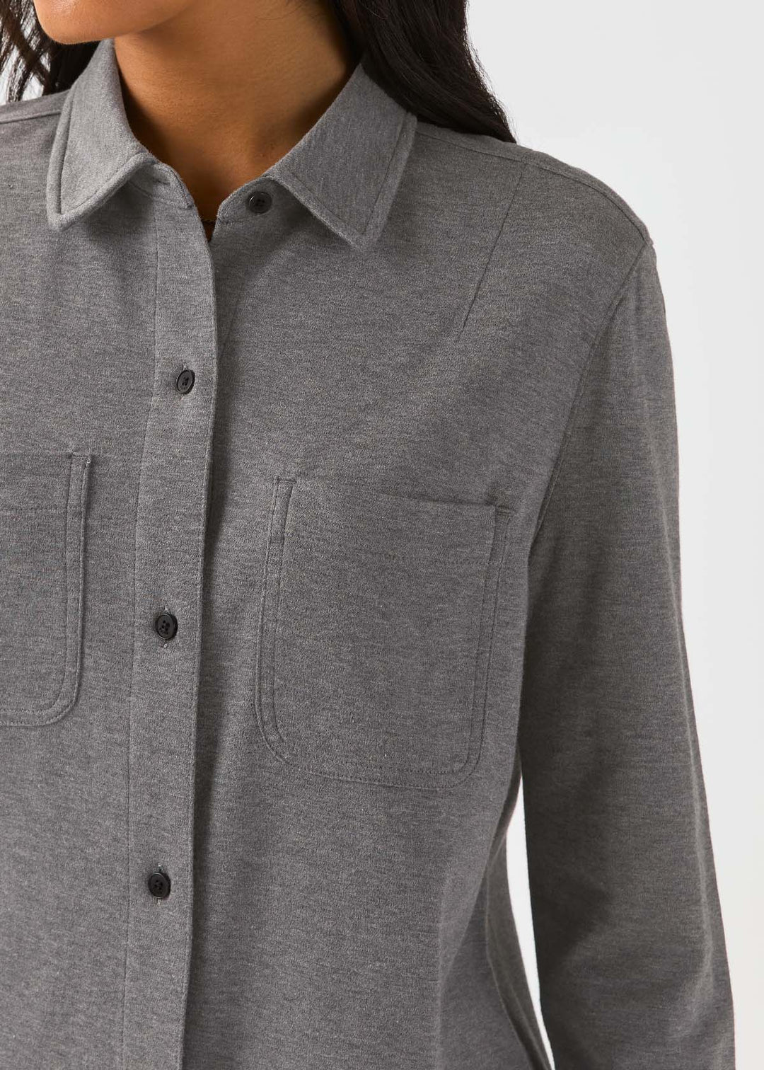 Performance Flannel Lite 2 Pocket Shirt Heather Grey