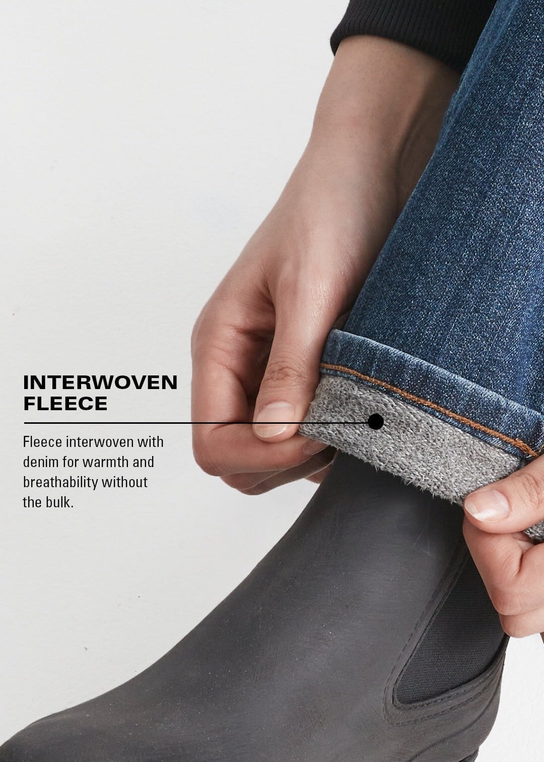 Fleece Denim Jeans Classic Indigo