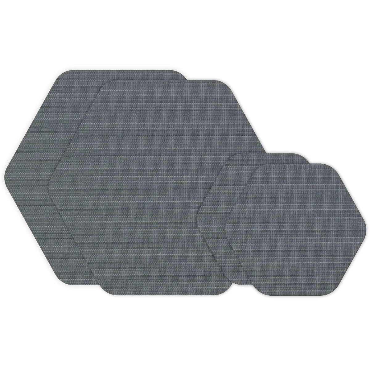 GEAR AID Tenacious Tape Hex Patches Gray Micro Ripstop 30D
