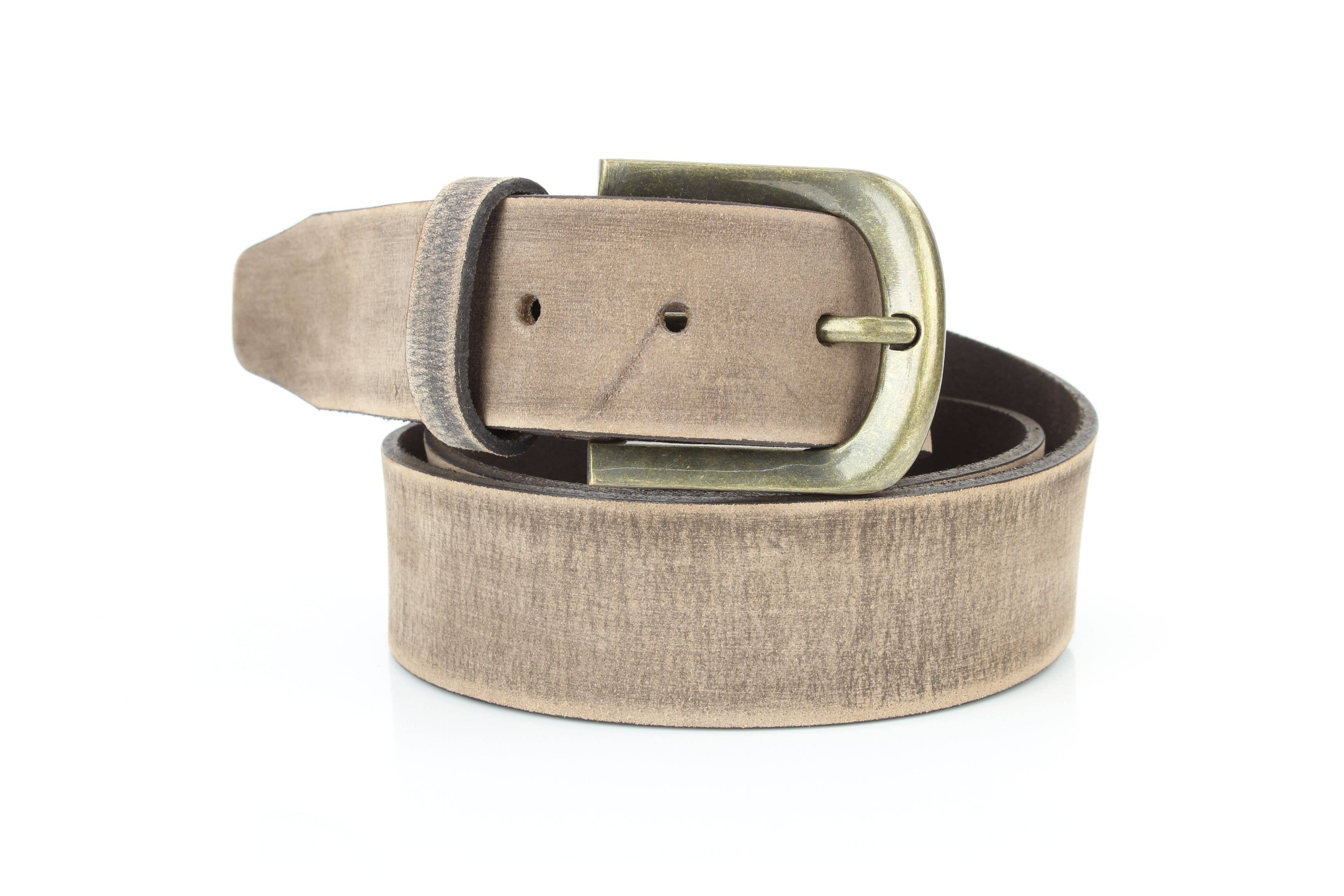 Matte Distressed Variegated Leather Belt