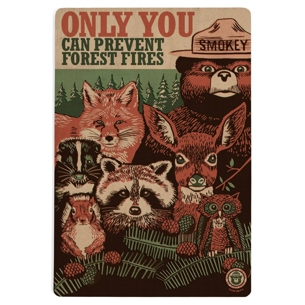 Colorado Postcards Smokey Bear & Woodland Creatures Only You Wood