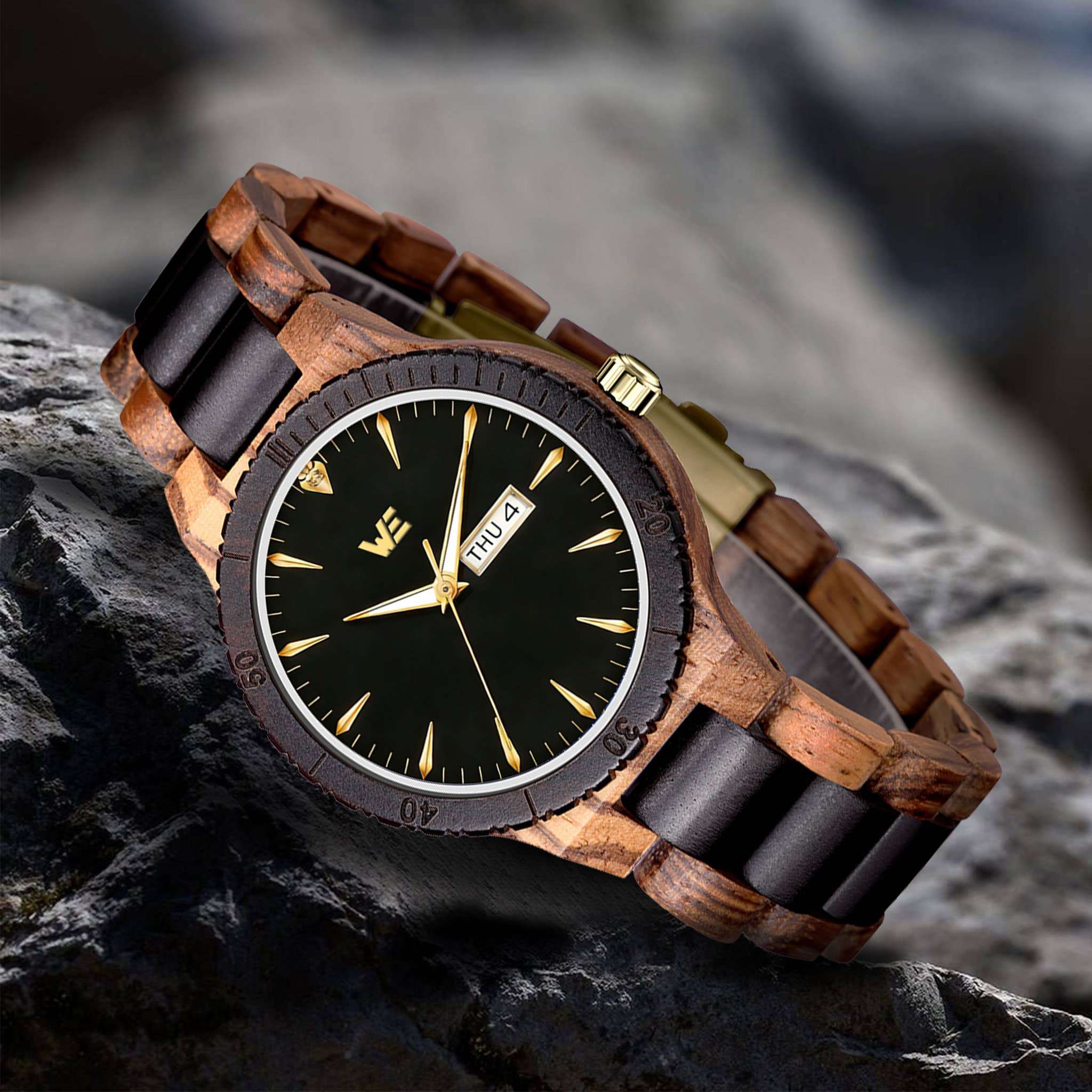 Wooden Element Onyx Watch
