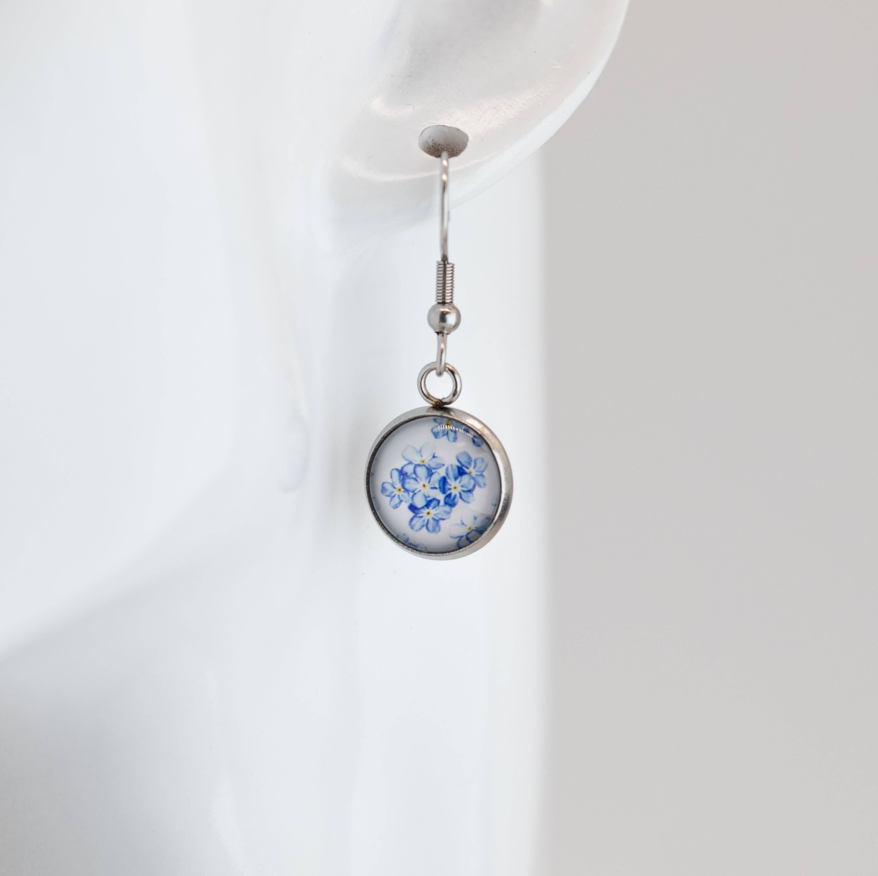 TAKENYA Stainless Steel and Glass Earrings
