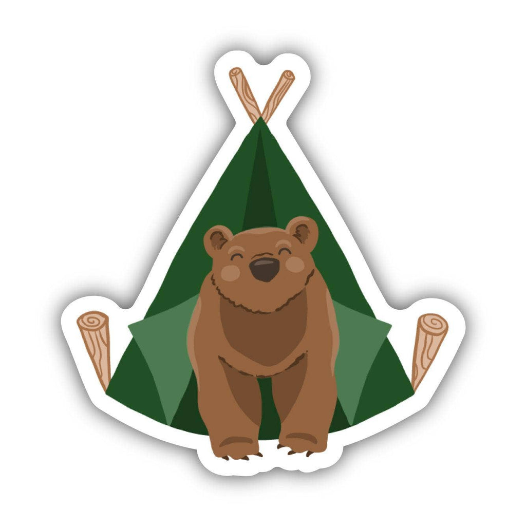 Camping Bear Sticker