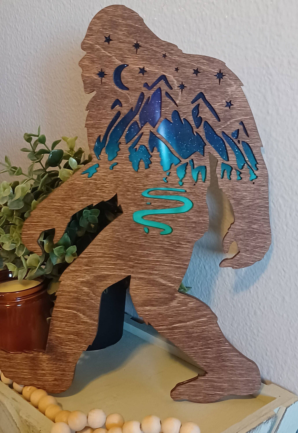 Bigfoot Sasquatch Colorado Flag Night Sky Art