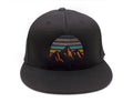 Mountain Sunset Hat Curved Bill Snapback Black